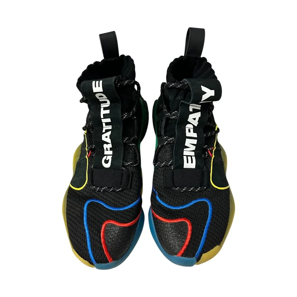 Adidas Pharrell Crazy BYW Mens 8.5 Black Multi Gratitude Empathy G27805 Sneakers